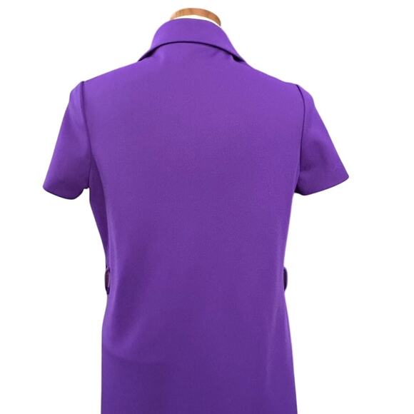 Vintage Russ Purple Polo Shirt Dress M Collared Preppy 80s Retro Tennis Casual - Picture 12 of 15